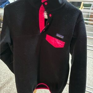 Patagonia womans Zip-Up Sweater in Black and Pink